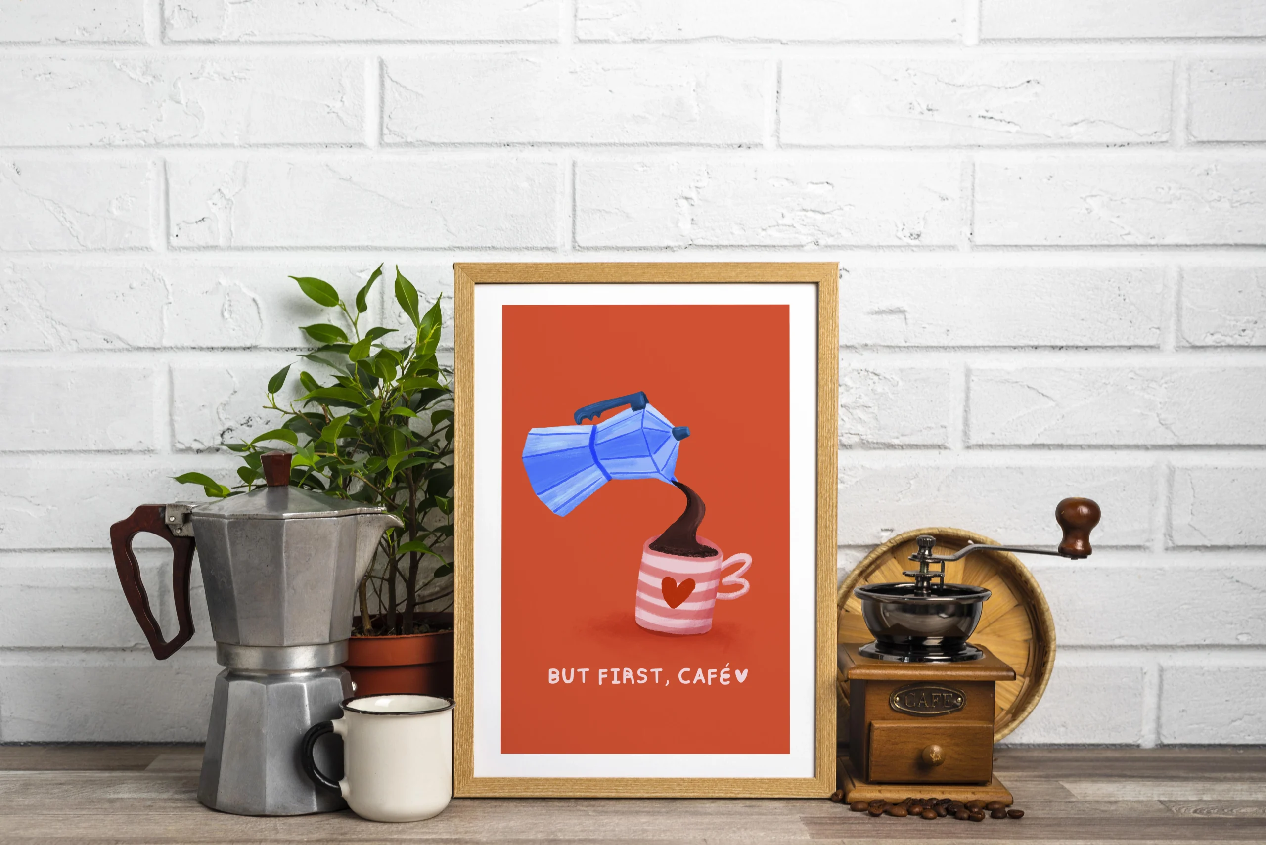 But First, Café – Edición Limitada Art Print